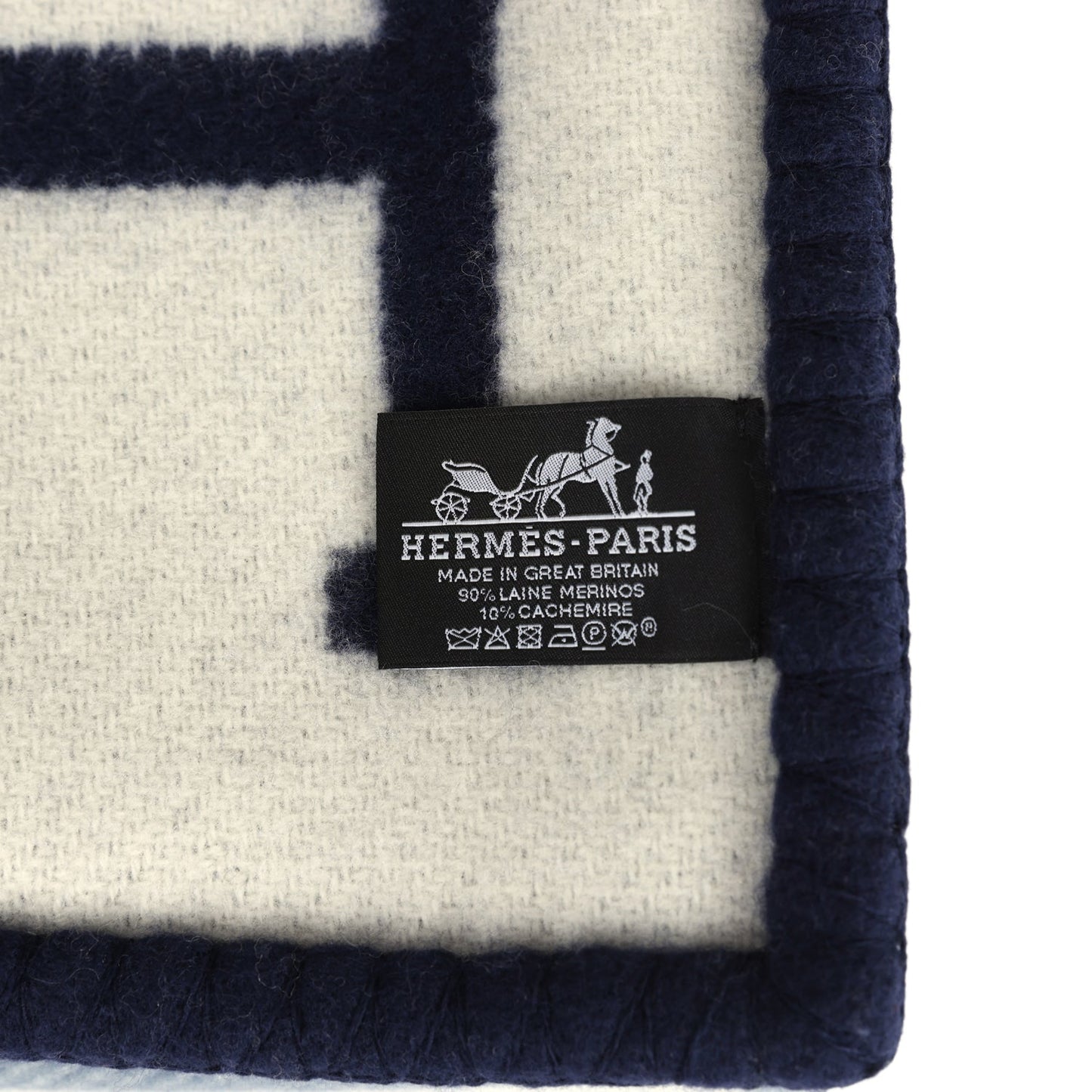 Hermes "Avalon III" Ecru and Caban Cashmere Blanket