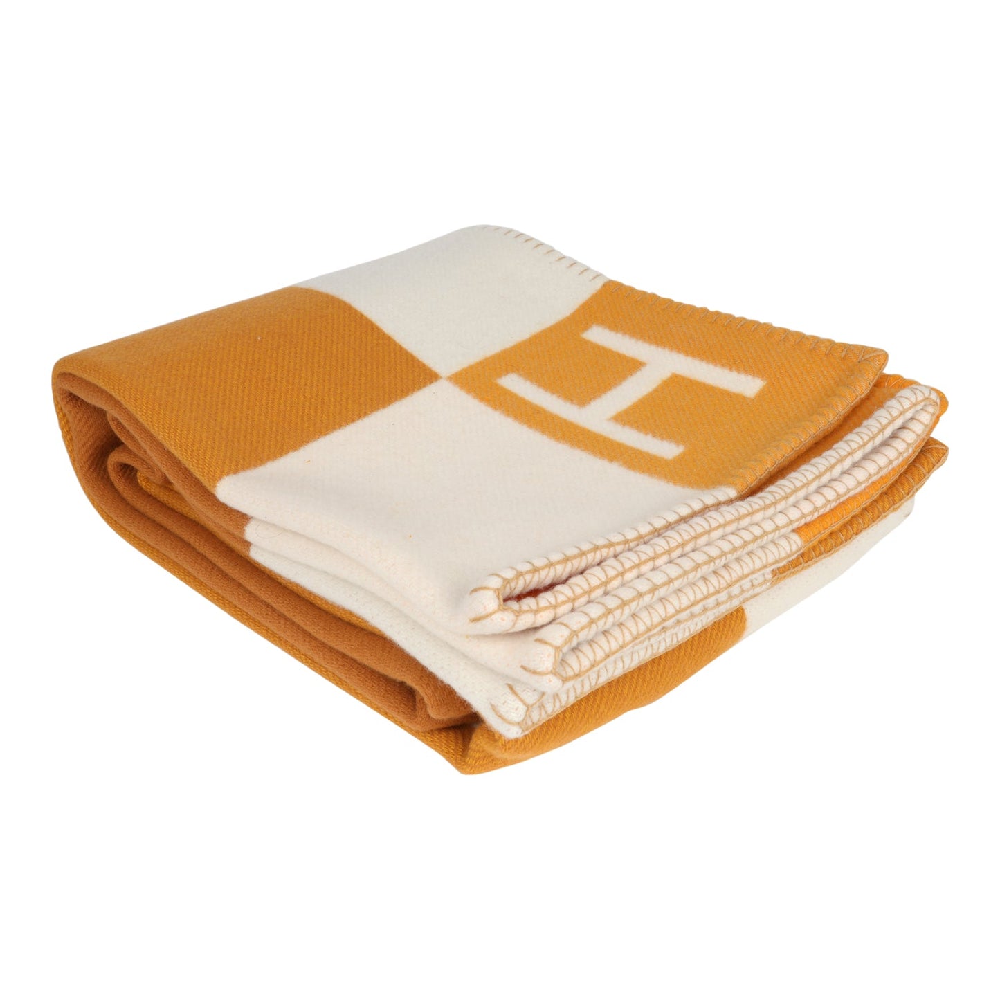 Hermes "Avalon Vibration" Ecru and Tisane Blanket