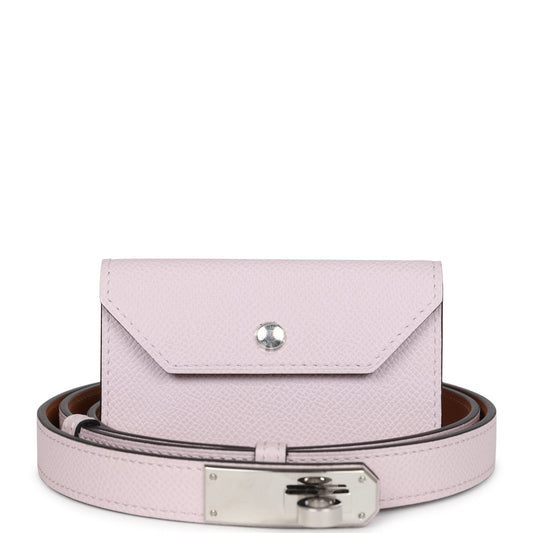 Hermes Kelly Pocket 18 Belt Mauve Pale Epsom Palladium Hardware