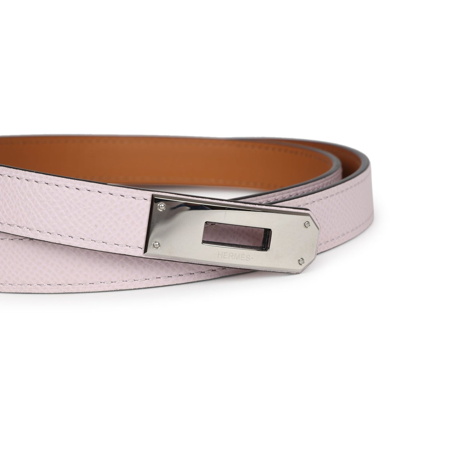 Hermes Kelly Pocket 18 Belt Mauve Pale Epsom Palladium Hardware