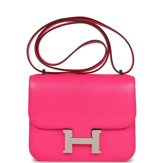 Hermes Constance 18 Rose Pop Chevre Chamkila Palladium Hardware