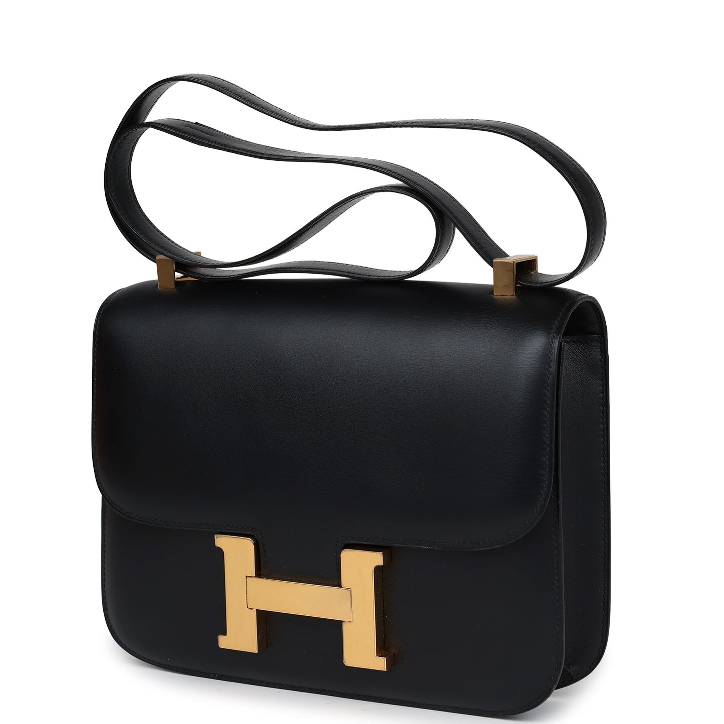 Vintage Hermes Constance 23 Black Evercalf Gold Hardware