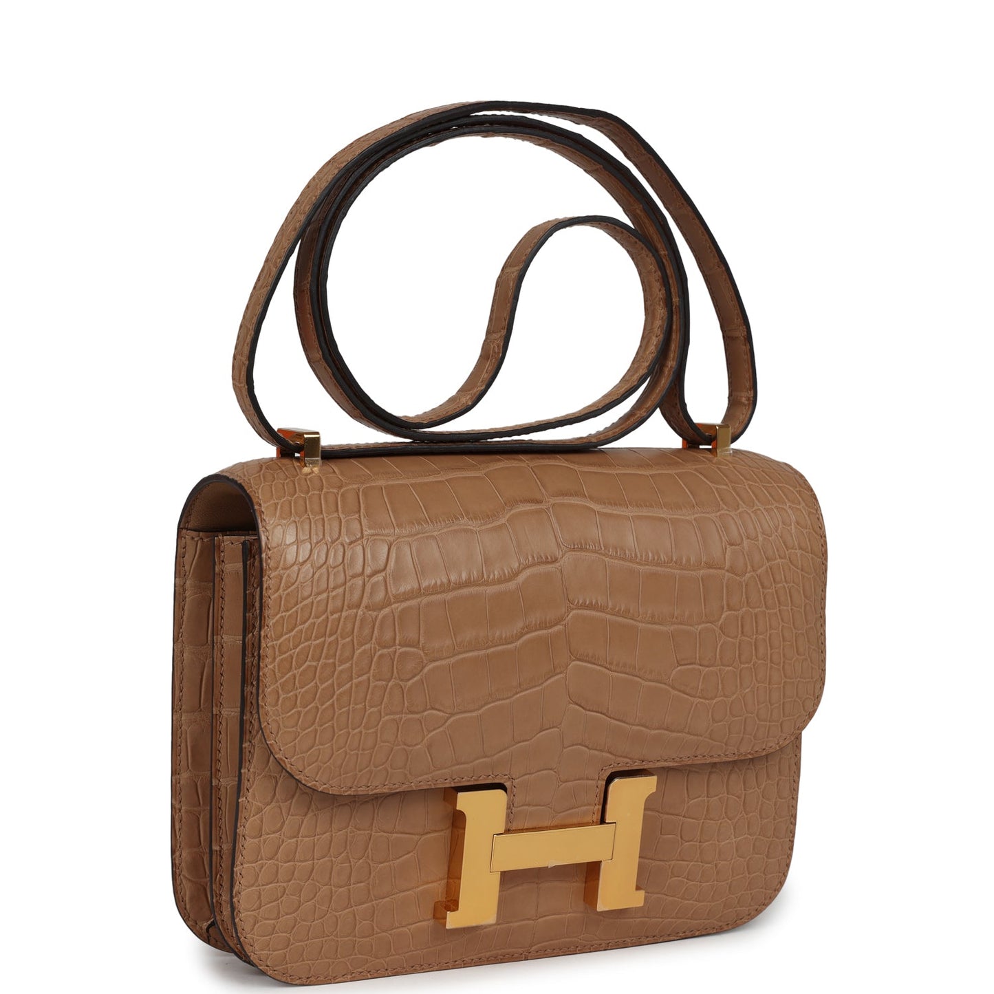 Hermes Constance 18 Chai Matte Alligator Gold Hardware