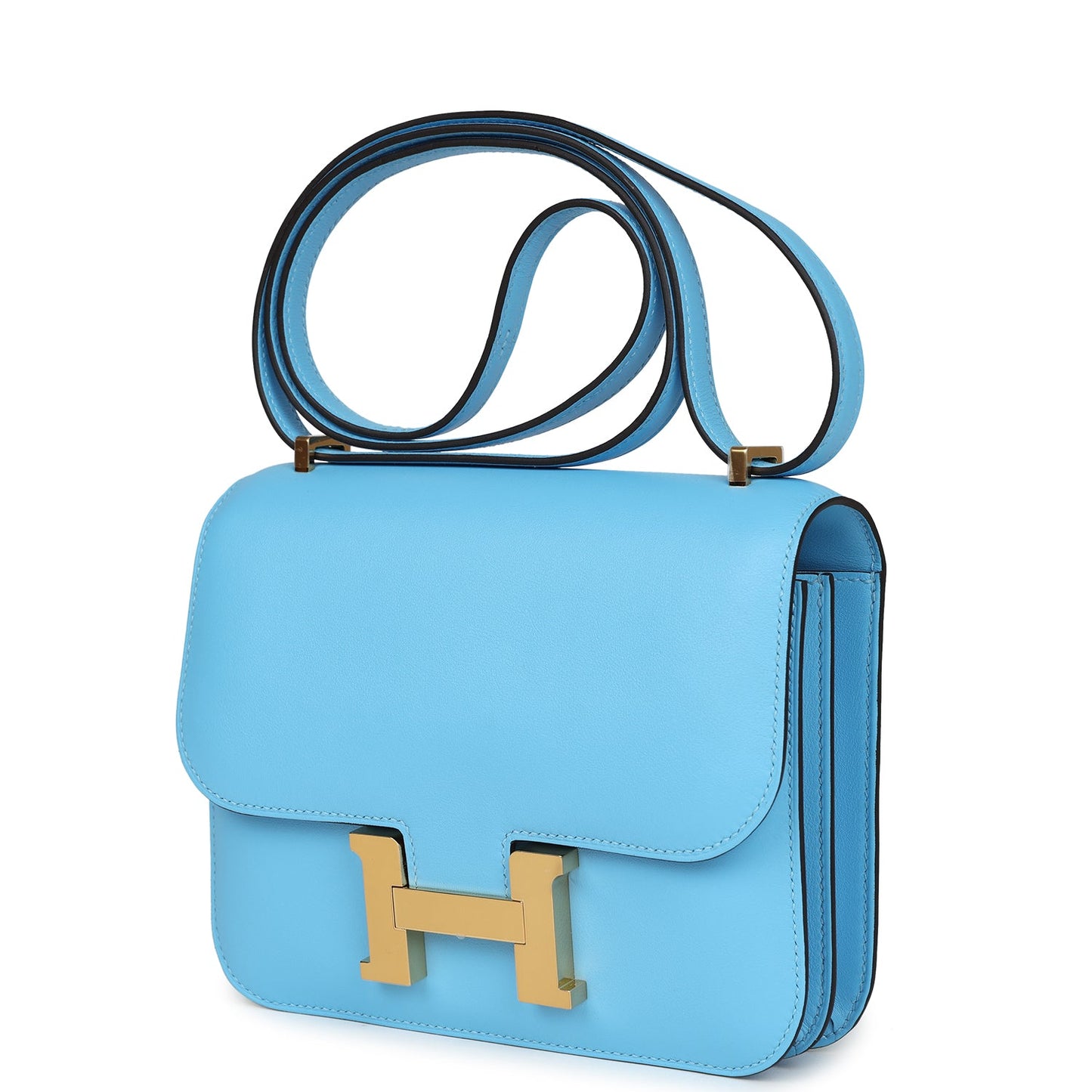 Hermes Constance 18 Celeste Swift Gold Hardware