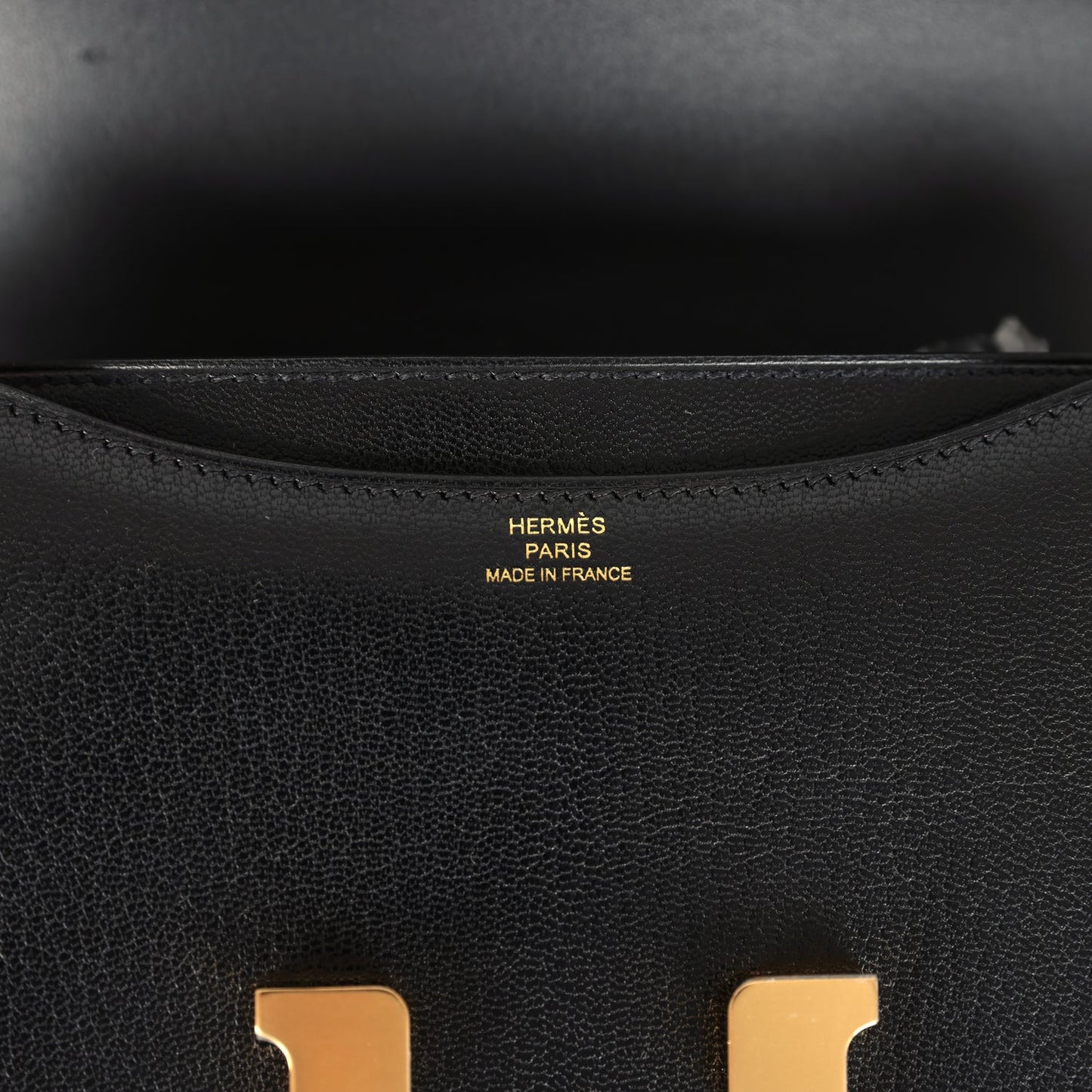 Hermes Constance 18 Black Chevre Chamkila Gold Hardware