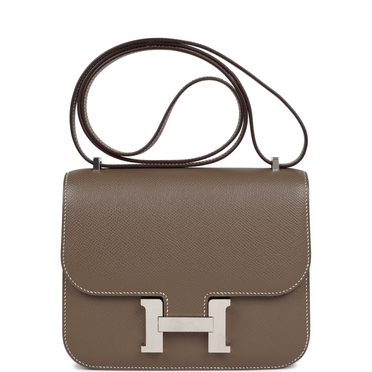 Pre-owned Hermes Constance 18 Etoupe Epsom Palladium Hardware