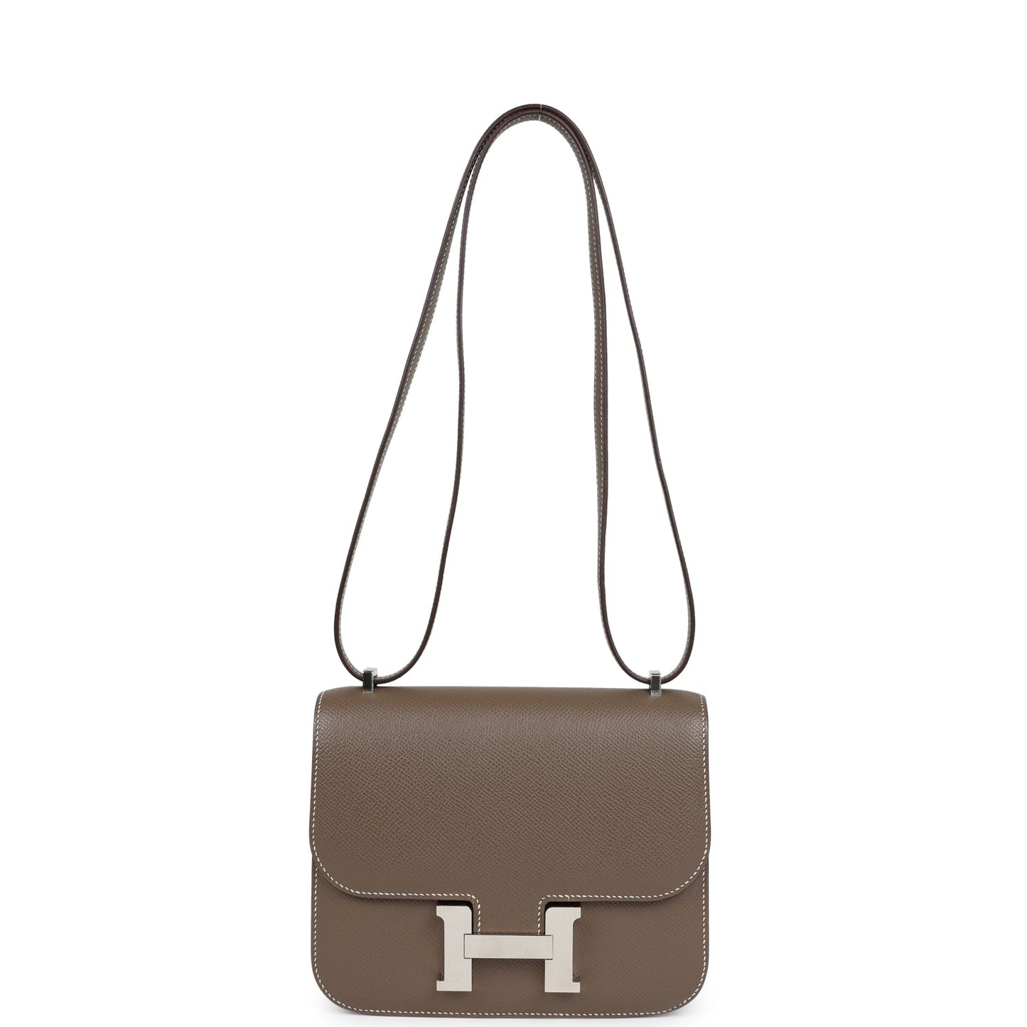 Pre-owned Hermes Constance 18 Etoupe Epsom Palladium Hardware