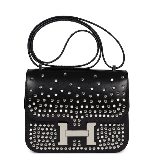 Hermes Constance 1-18 Clouté Black Box Calf Palladium Hardware - Bob Flawless Skincare 