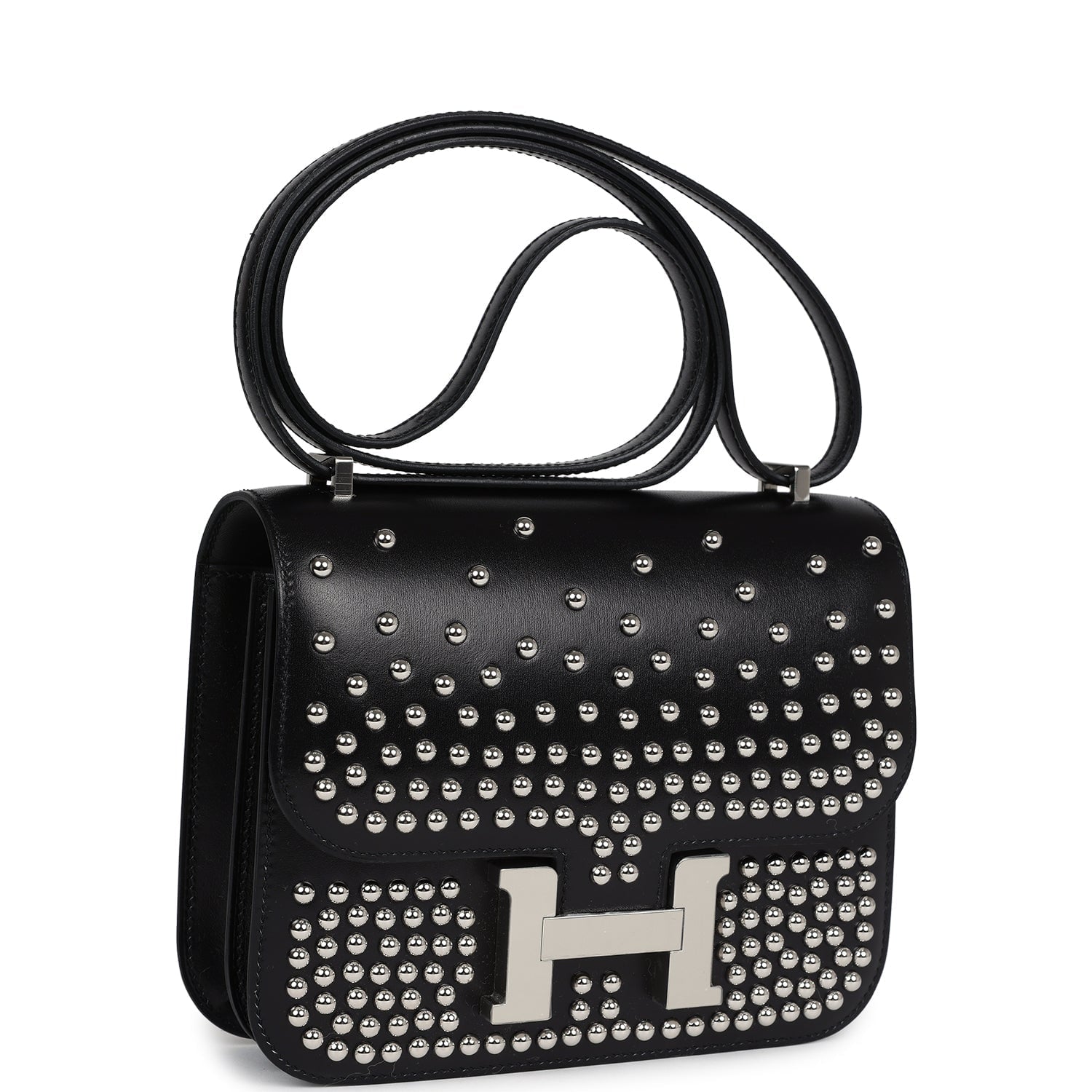 Hermes Constance 1-18 Clouté Black Box Calf Palladium Hardware - Bob Flawless Skincare 