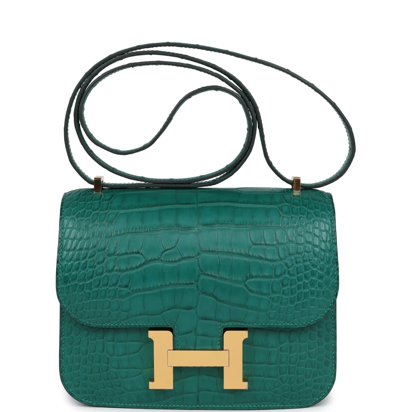 Hermes Constance 18 Malachite Matte Alligator Gold Hardware - Bob Flawless Skincare 