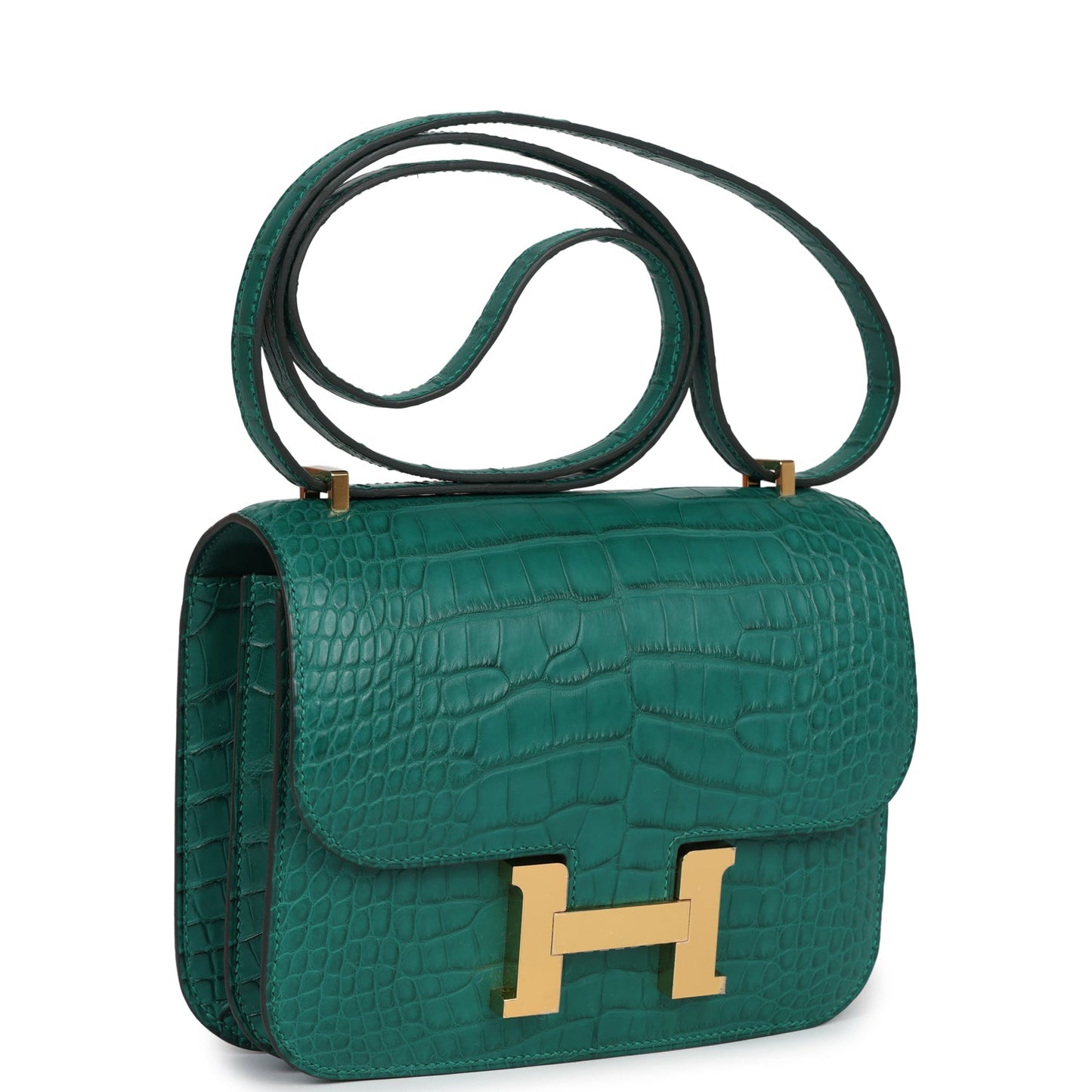 Hermes Constance 18 Malachite Matte Alligator Gold Hardware - Bob Flawless Skincare 