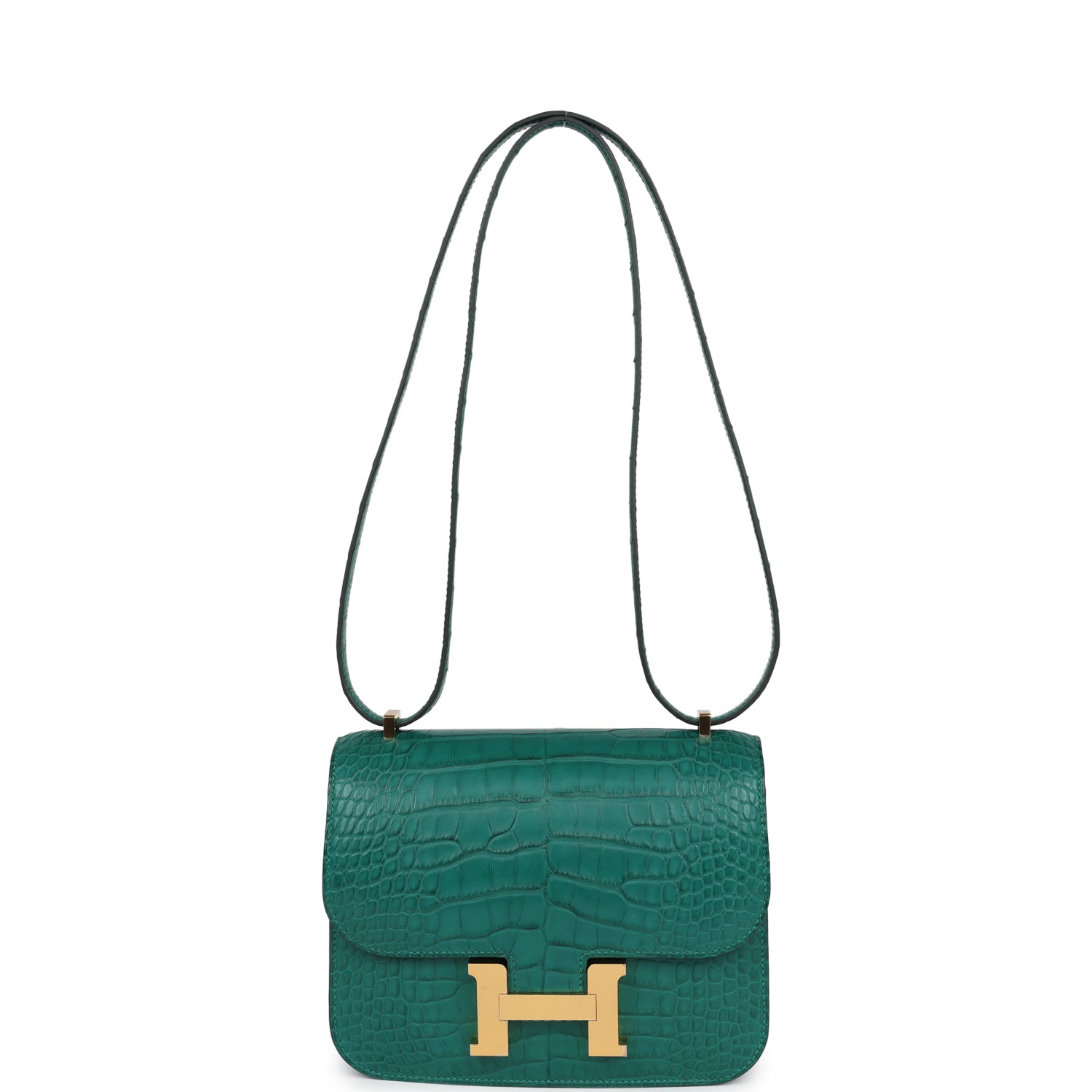 Hermes Constance 18 Malachite Matte Alligator Gold Hardware - Bob Flawless Skincare 