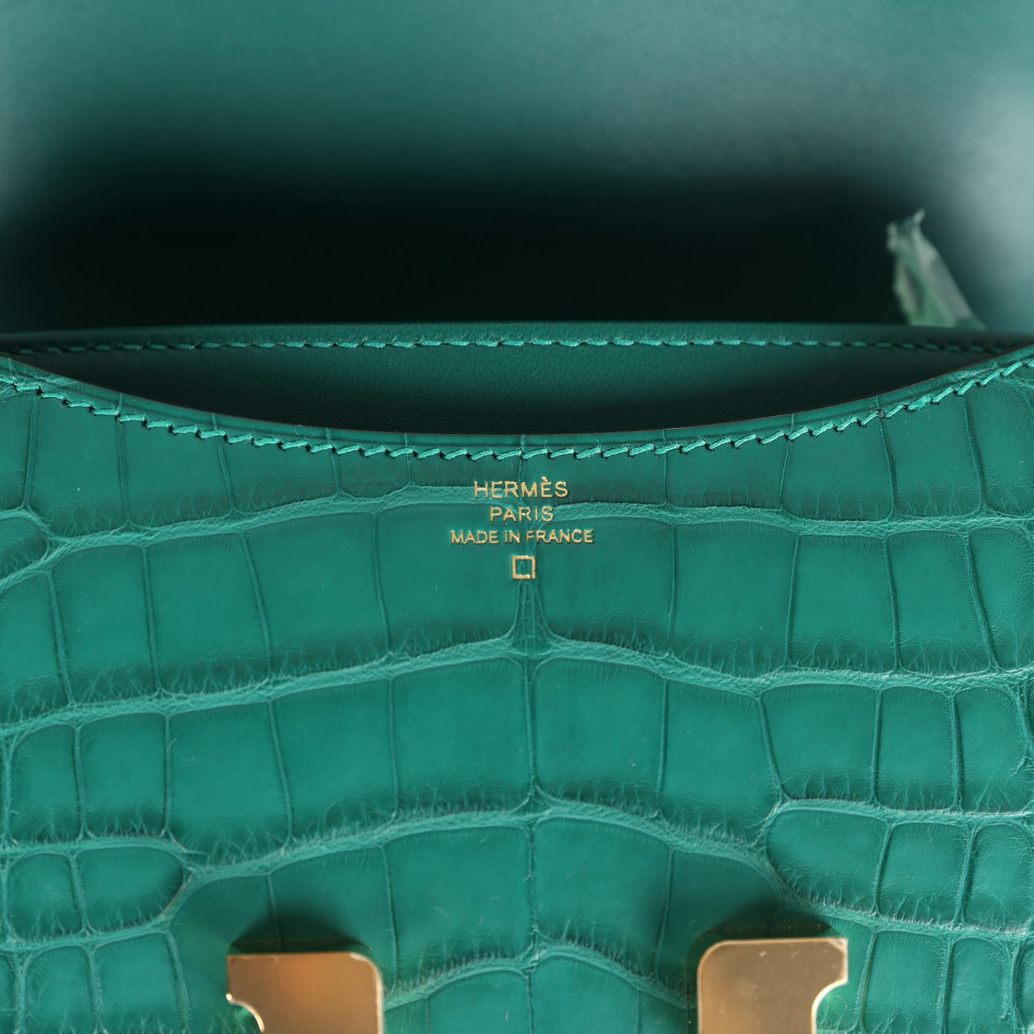 Hermes Constance 18 Malachite Matte Alligator Gold Hardware - Bob Flawless Skincare 