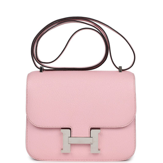 Pre-owned Hermes Constance 18 Rose Sakura Chevre Palladium Hardware - Bob Flawless Skincare 