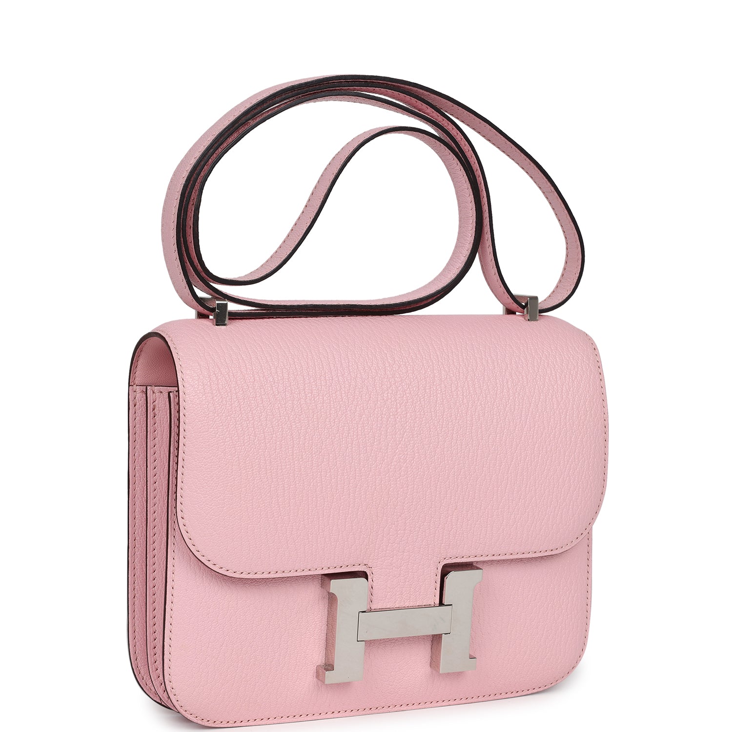 Pre-owned Hermes Constance 18 Rose Sakura Chevre Palladium Hardware - Bob Flawless Skincare 