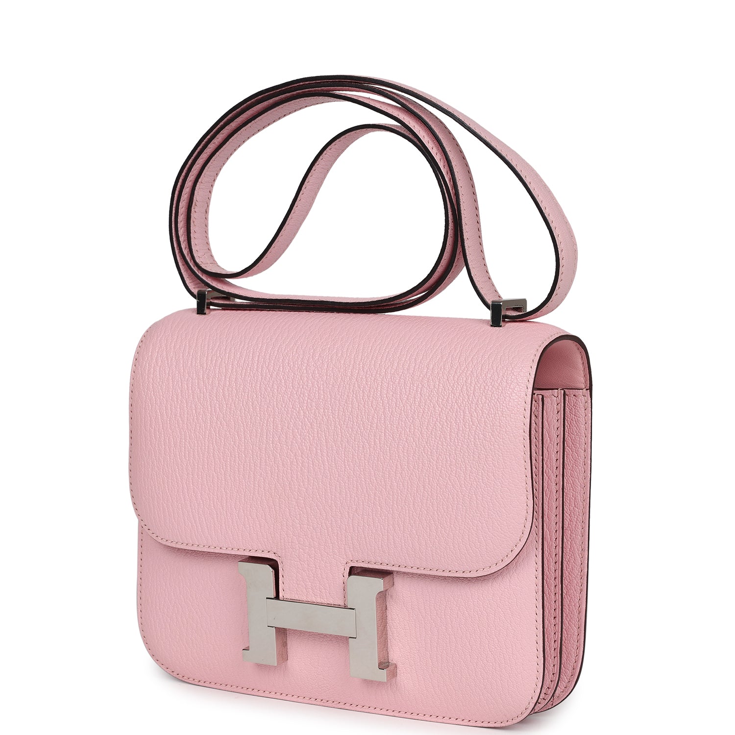 Pre-owned Hermes Constance 18 Rose Sakura Chevre Palladium Hardware - Bob Flawless Skincare 