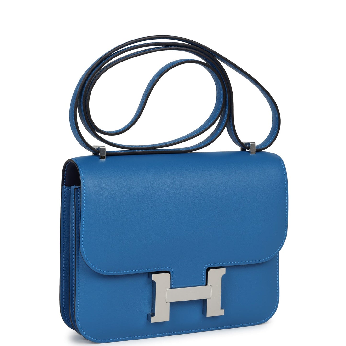 Pre-owned Hermes Constance 18 Mykonos Verso Evercolor Palladium Hardware - Bob Flawless Skincare 