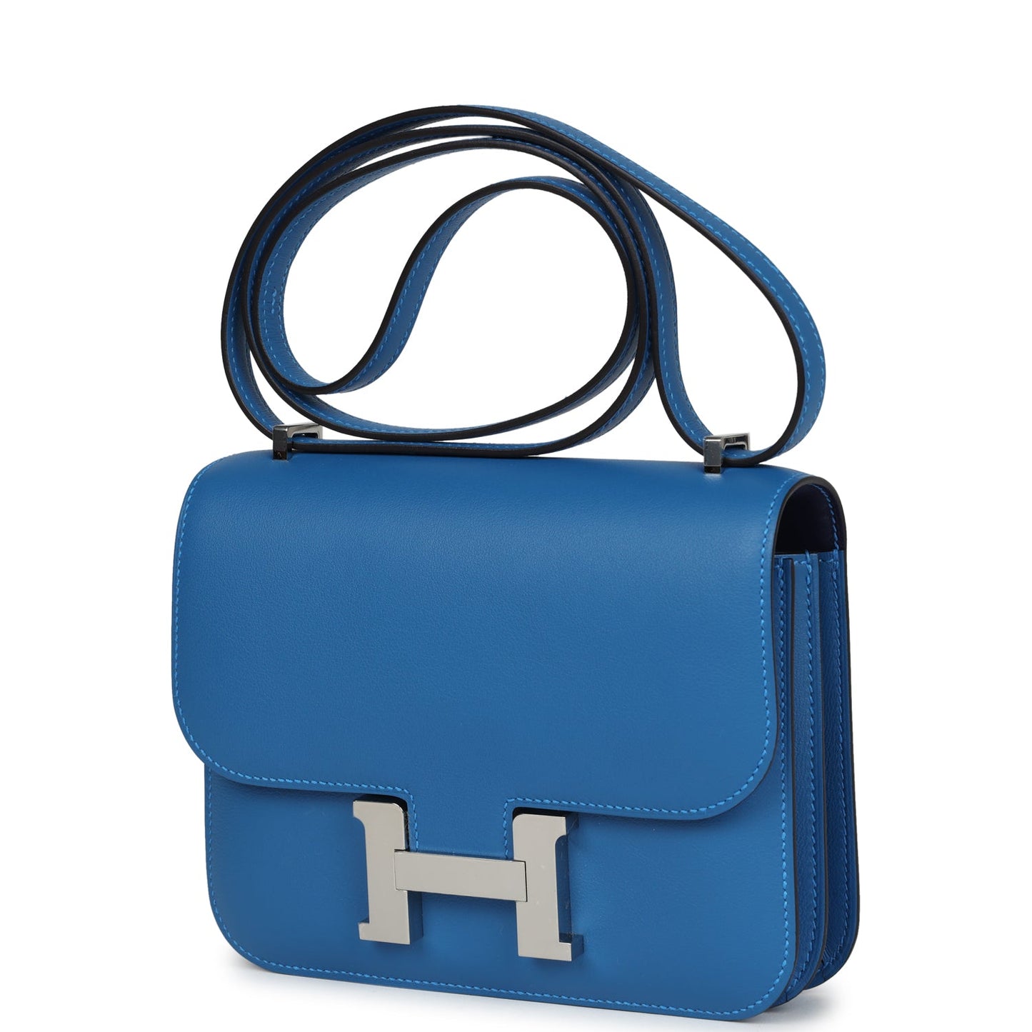 Pre-owned Hermes Constance 18 Mykonos Verso Evercolor Palladium Hardware - Bob Flawless Skincare 