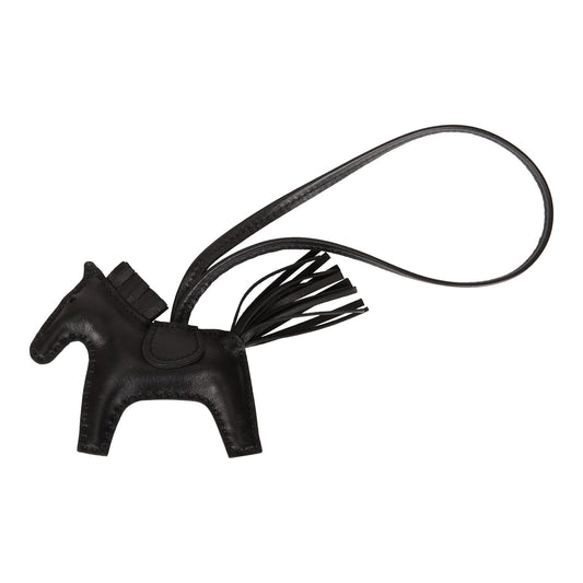 Hermes SO Black Grigri Horse Rodeo Bag Charm PM