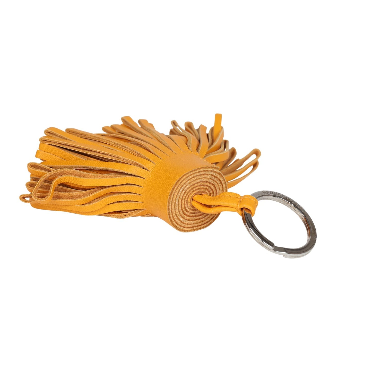 Hermes Moutarde Lambskin Carmen Keychain