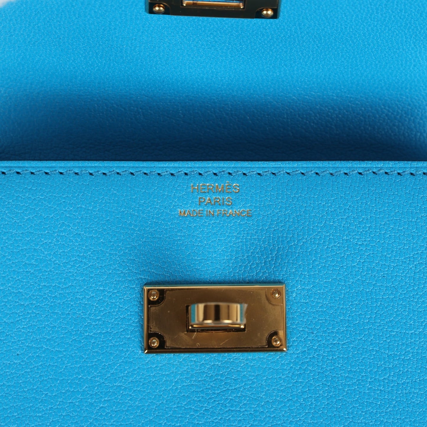 Hermes Kelly Pocket Slim Wallet Bleu Frida Chevre Gold Hardware