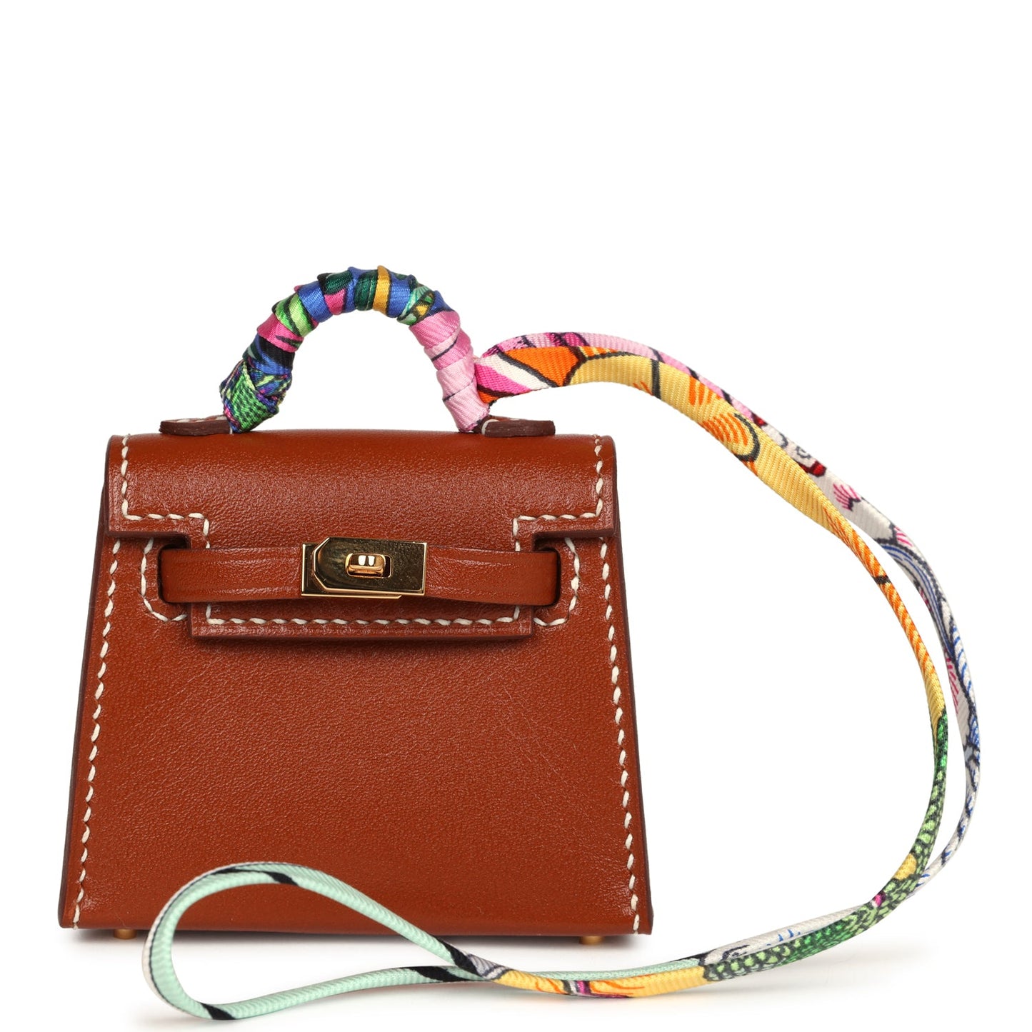 Hermes Fauve Tadelakt Mini Kelly Twilly Bag Charm