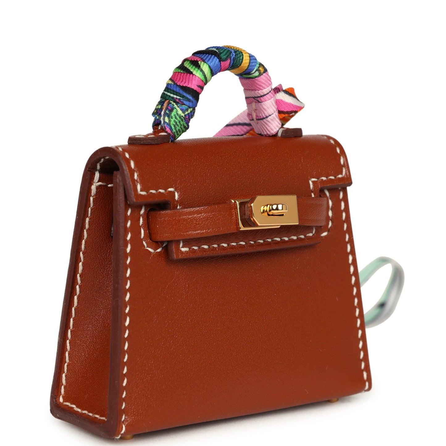 Hermes Fauve Tadelakt Mini Kelly Twilly Bag Charm