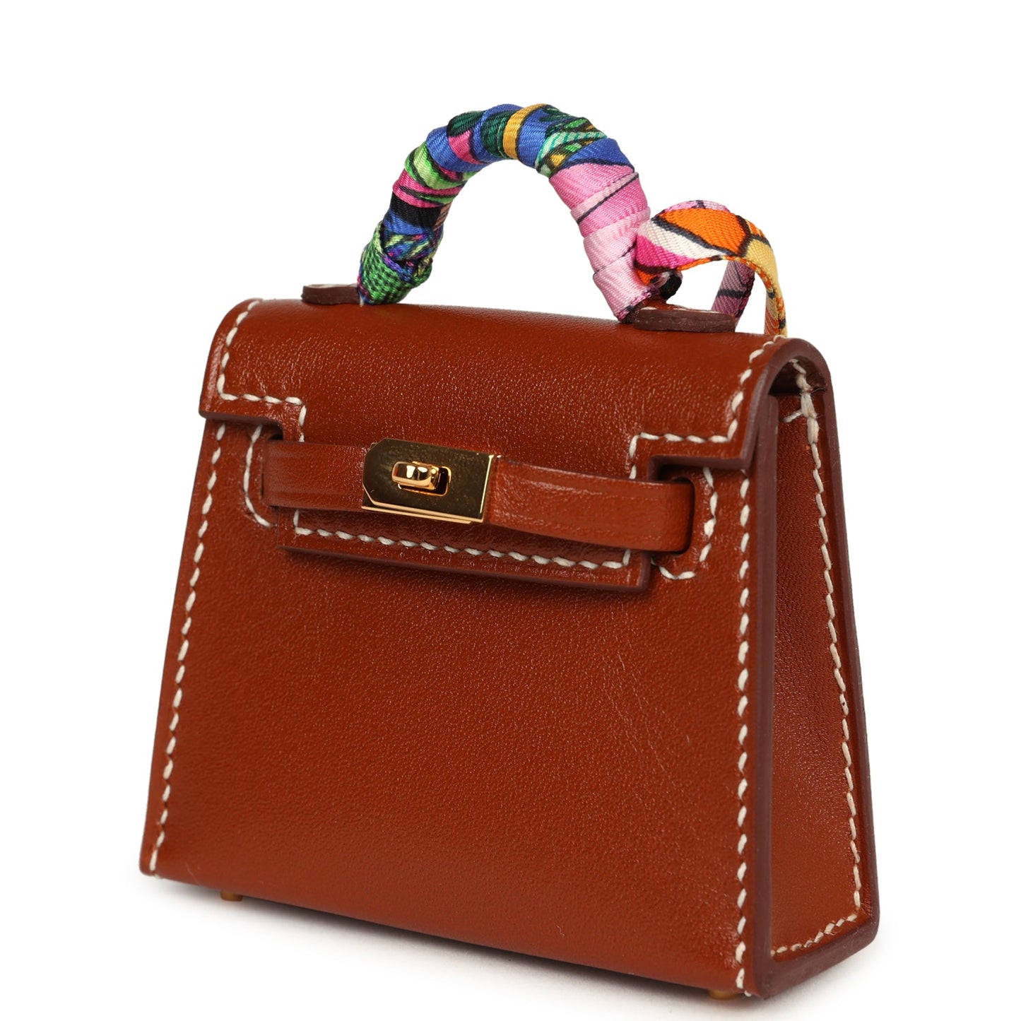 Hermes Fauve Tadelakt Mini Kelly Twilly Bag Charm