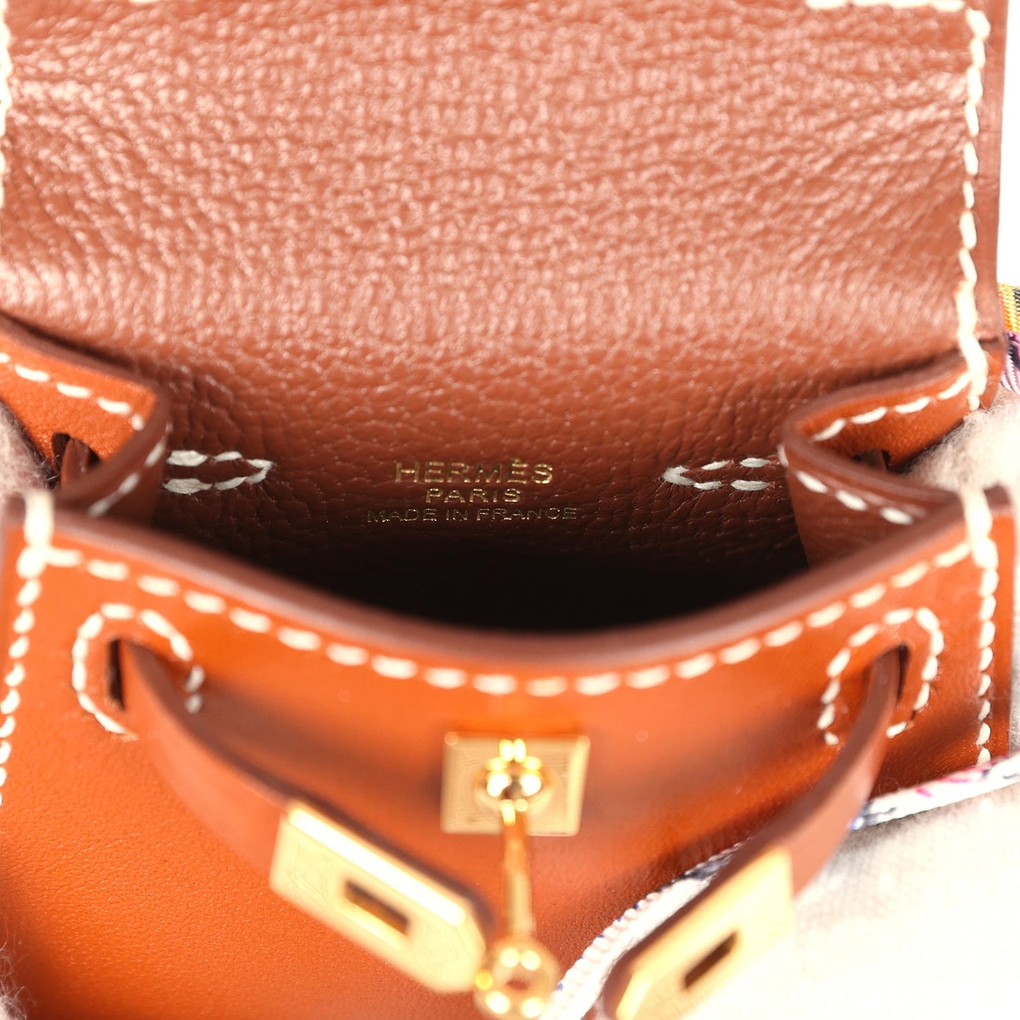 Hermes Fauve Tadelakt Mini Kelly Twilly Bag Charm