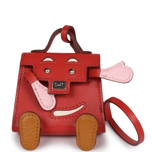 Hermes Mini Kelly Idole Bag Charm Sanguine Tadelakt Palladium Hardware