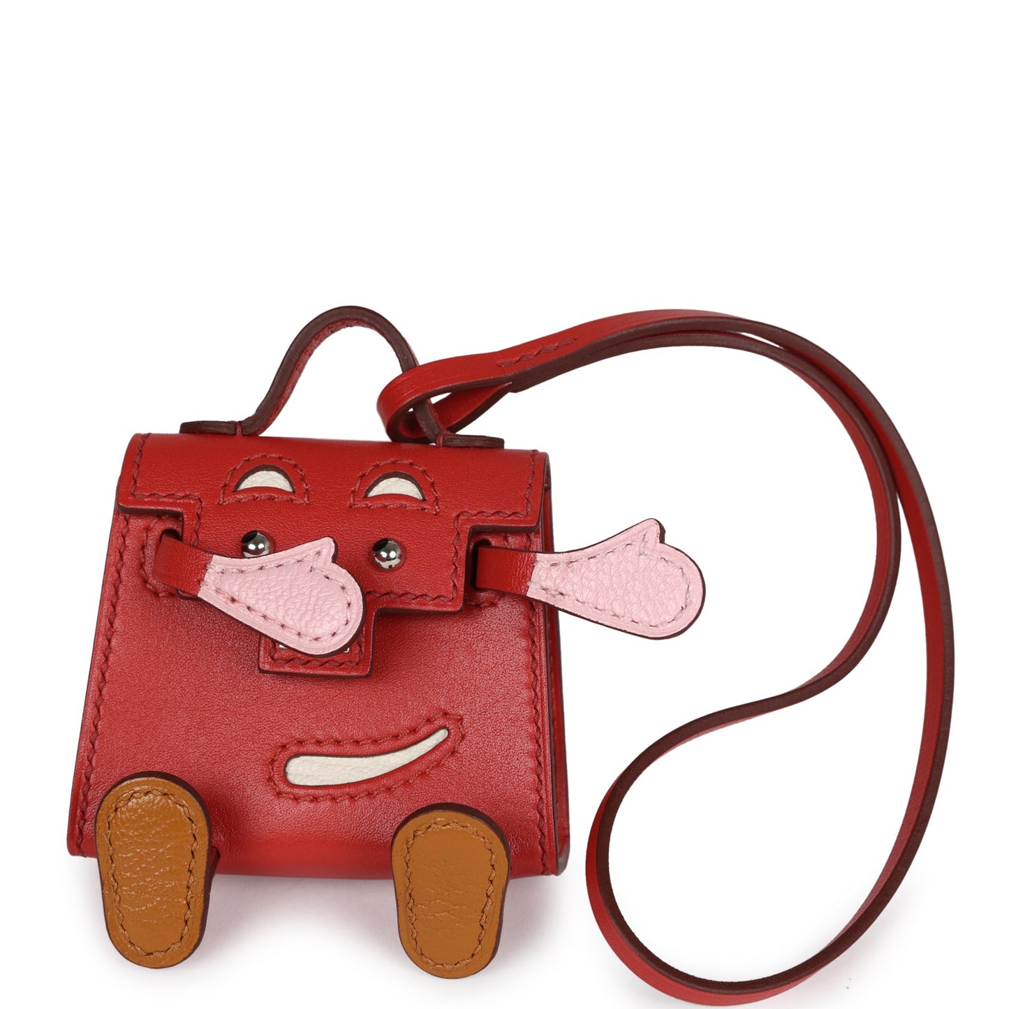 Hermes Mini Kelly Idole Bag Charm Sanguine Tadelakt Palladium Hardware