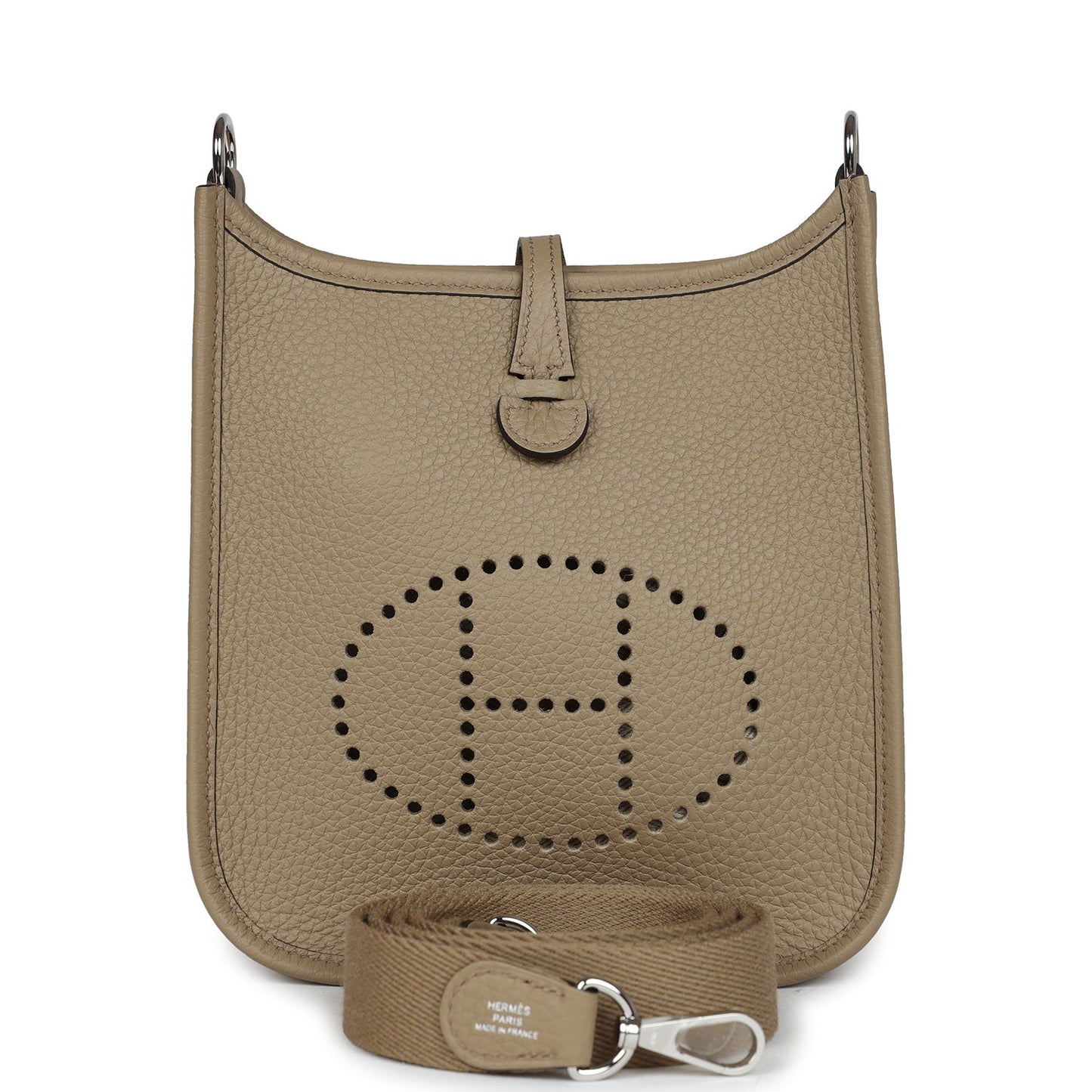 Hermes Evelyne TPM Beige Marfa Clemence Palladium Hardware