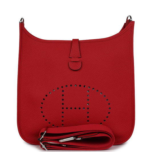 Hermes Evelyne III PM Vermillion Clemence Palladium Hardware