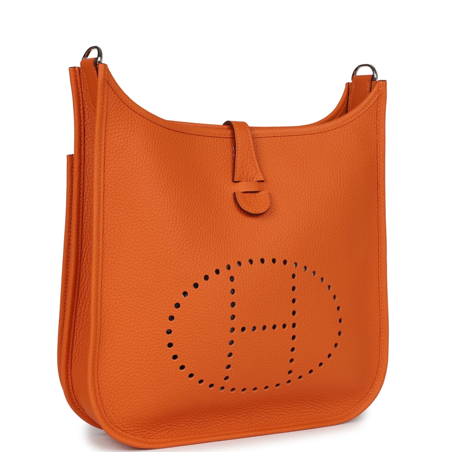 Hermes Evelyne III PM Orange Clemence Palladium Hardware