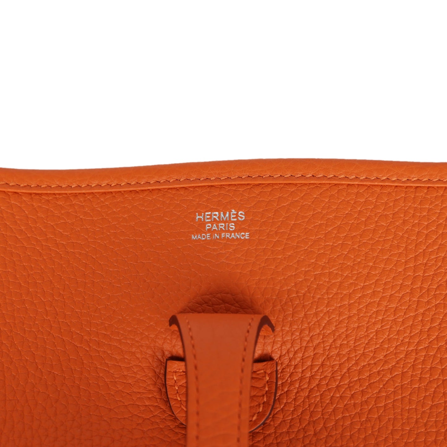 Hermes Evelyne III PM Orange Clemence Palladium Hardware