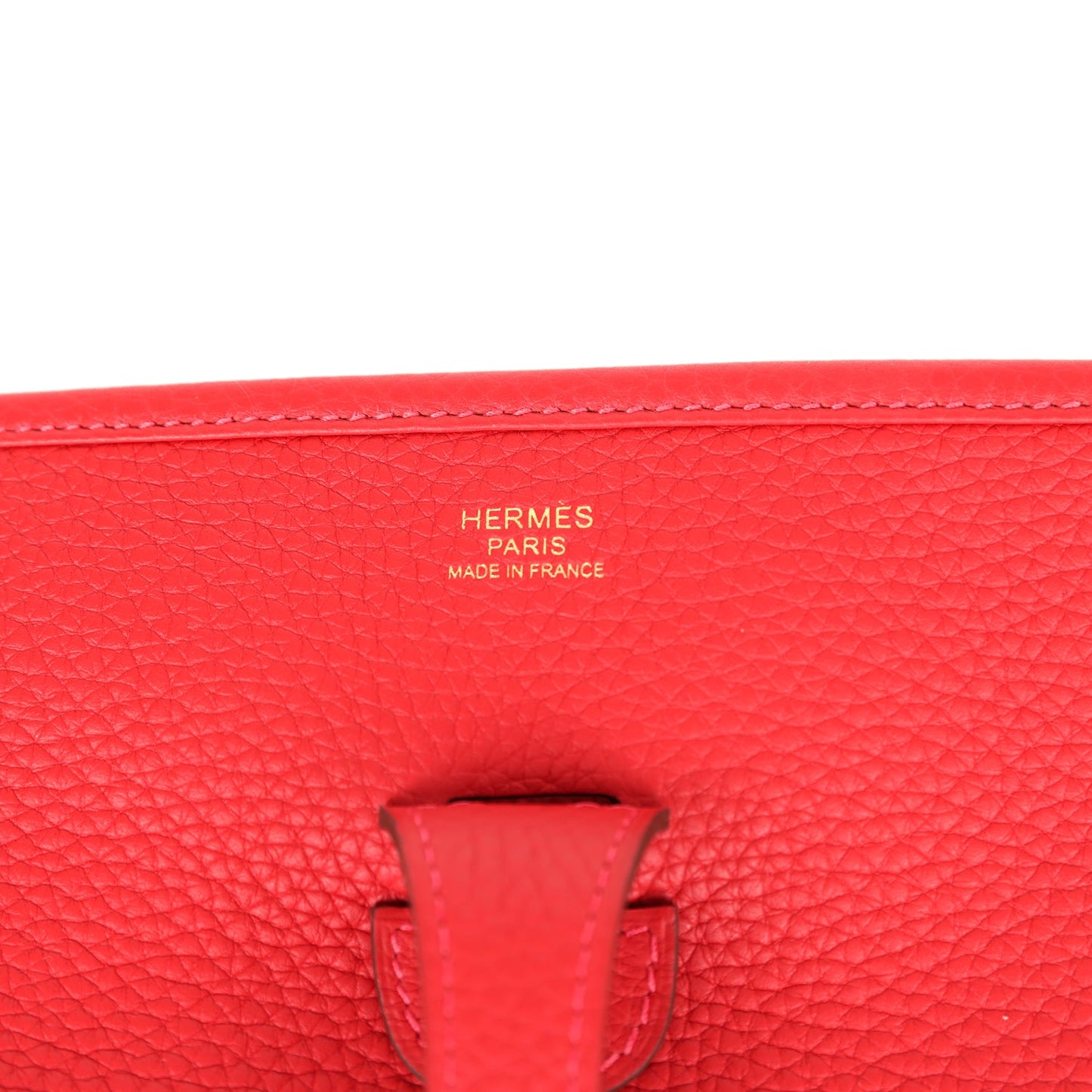 Hermes Evelyne III PM Vermillon Clemence Gold Hardware