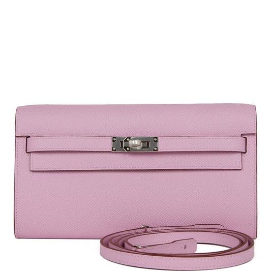 Hermes Kelly Wallet To Go Mauve Sylvestre Epsom Palladium Hardware - Bob Flawless Skincare 