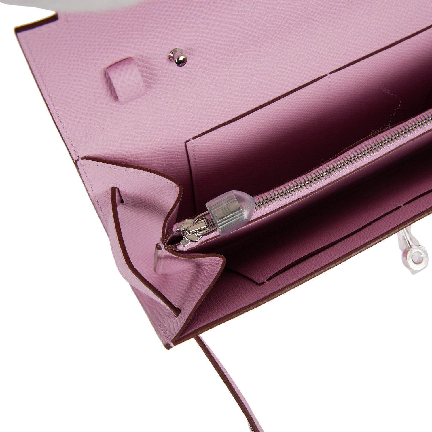 Hermes Kelly Wallet To Go Mauve Sylvestre Epsom Palladium Hardware - Bob Flawless Skincare 