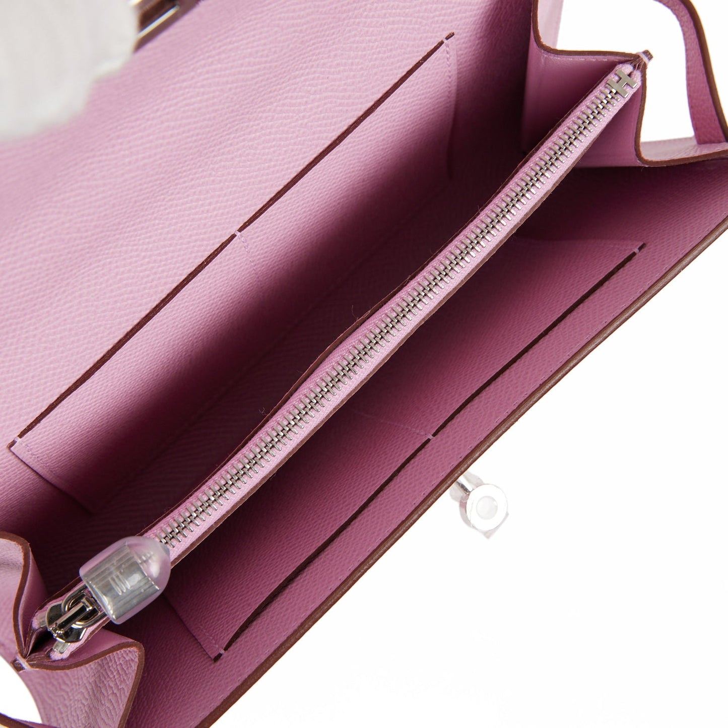 Hermes Kelly Wallet To Go Mauve Sylvestre Epsom Palladium Hardware - Bob Flawless Skincare 