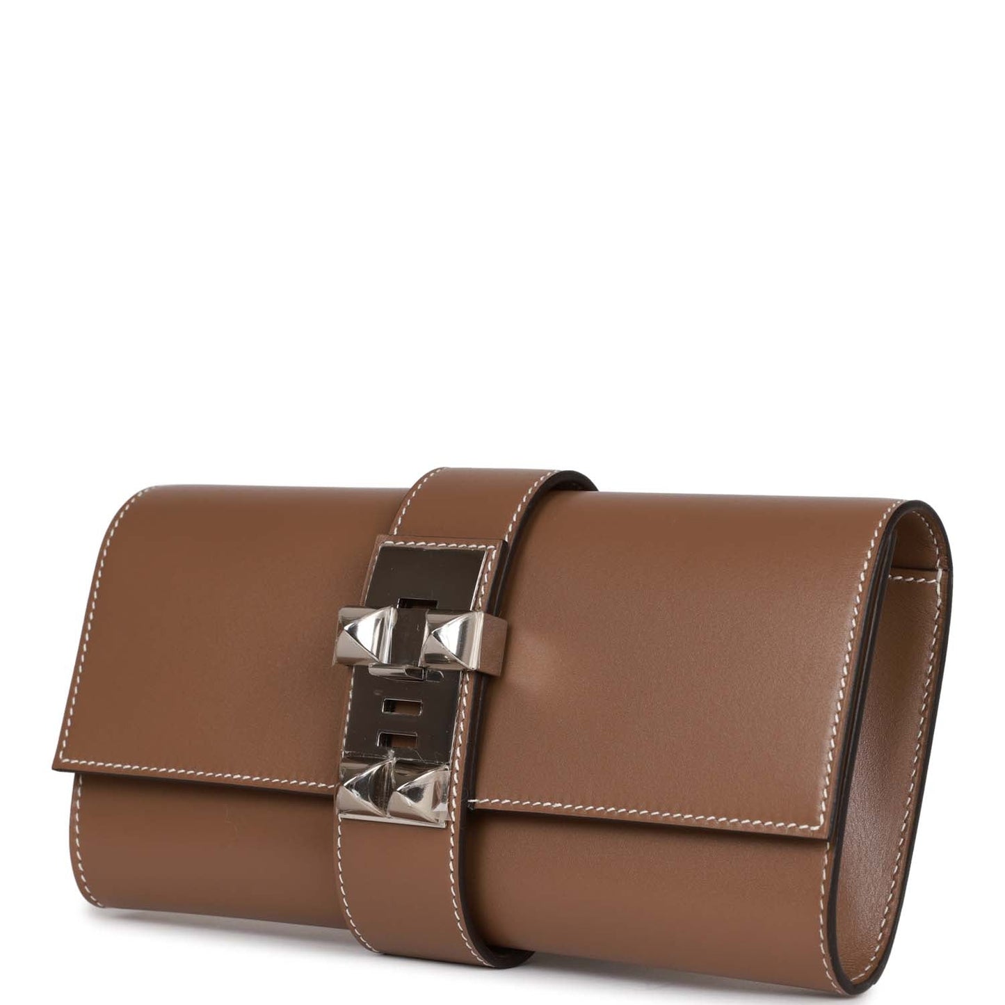 Hermes Medor Clutch 23 Etoupe Tadelakt Palladium Hardware