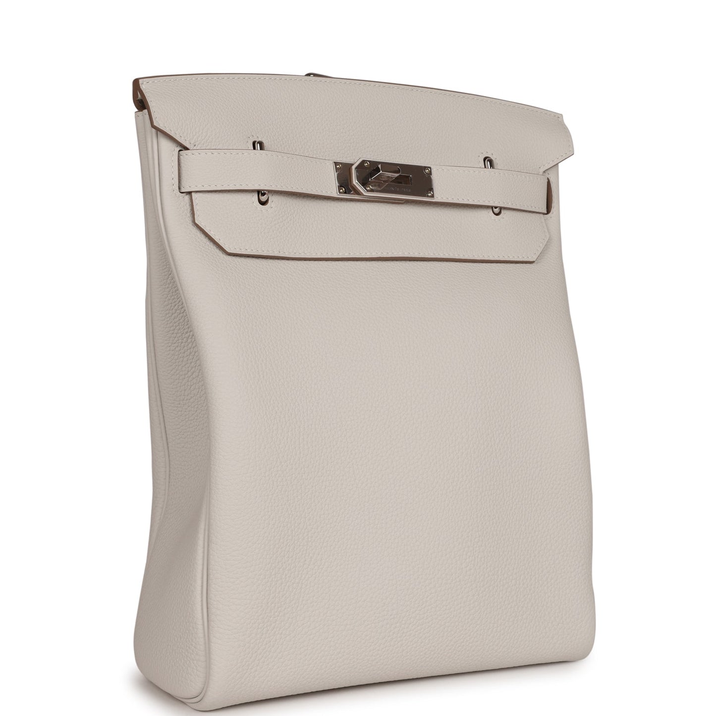 Hermes Hac A Dos GM Backpack Gris Pale Togo Palladium Hardware