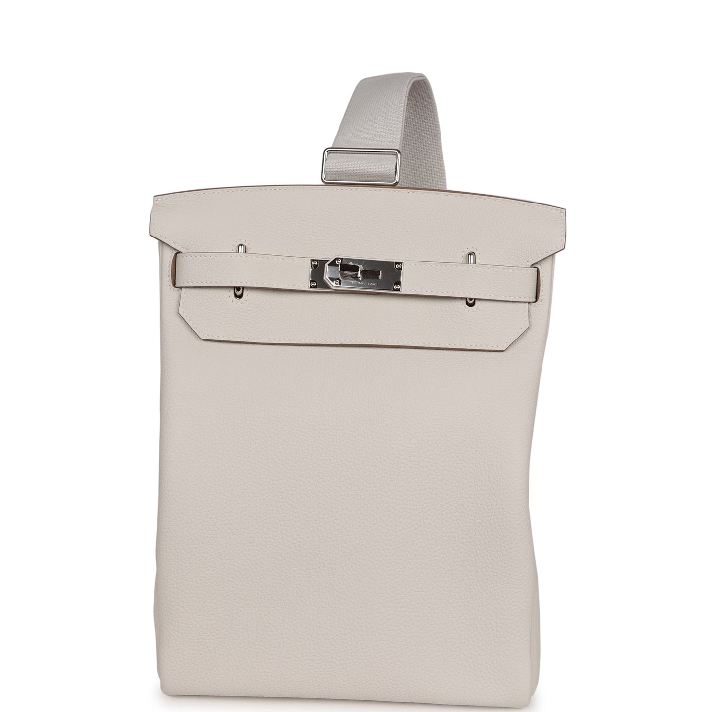 Hermes Hac A Dos GM Backpack Gris Pale Togo Palladium Hardware