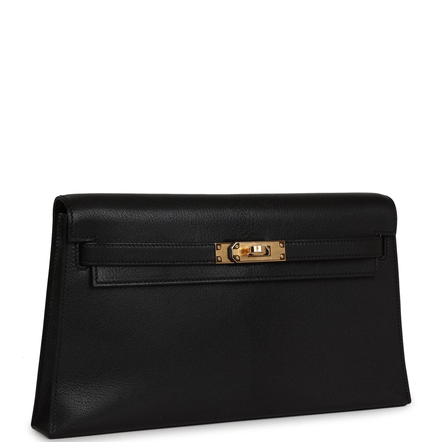 Hermes Kelly Elan Black Chevre Chamkila Gold Hardware