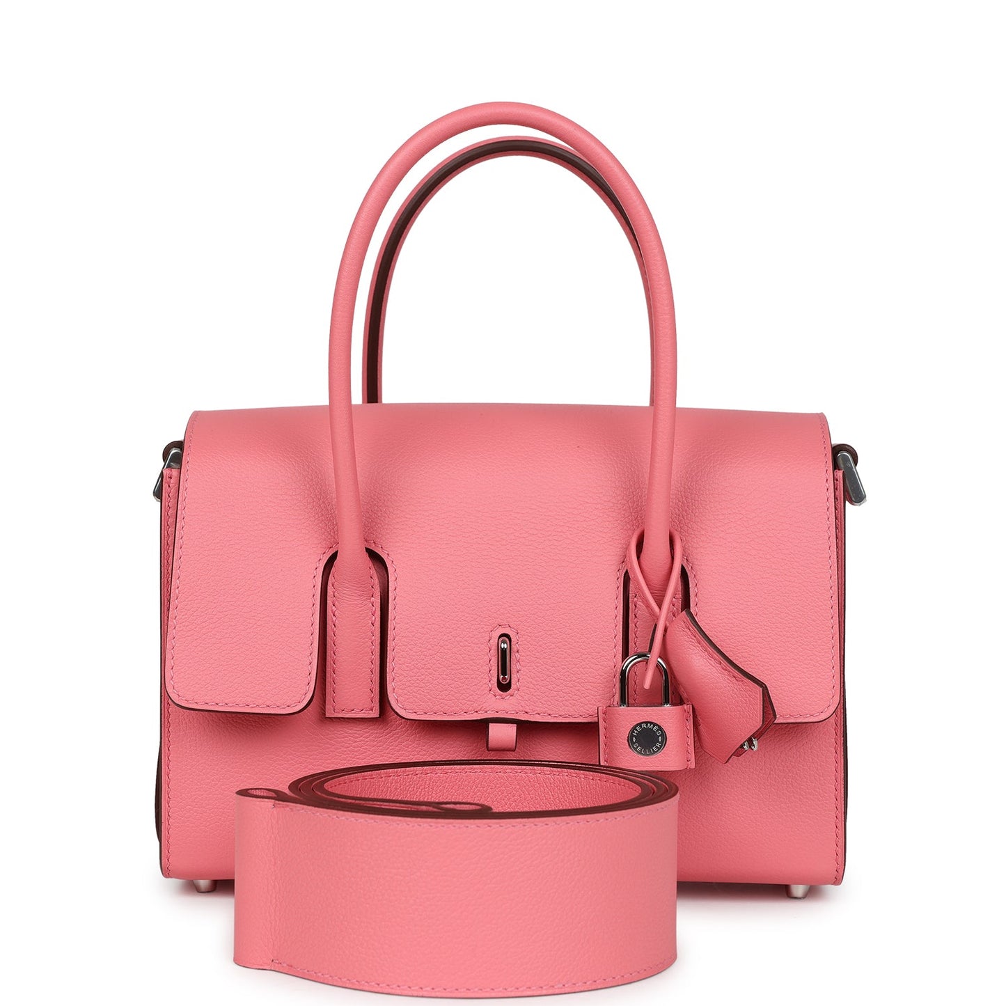 Hermes New Drag 22 Rose D'Ete Evercolor Palladium Hardware