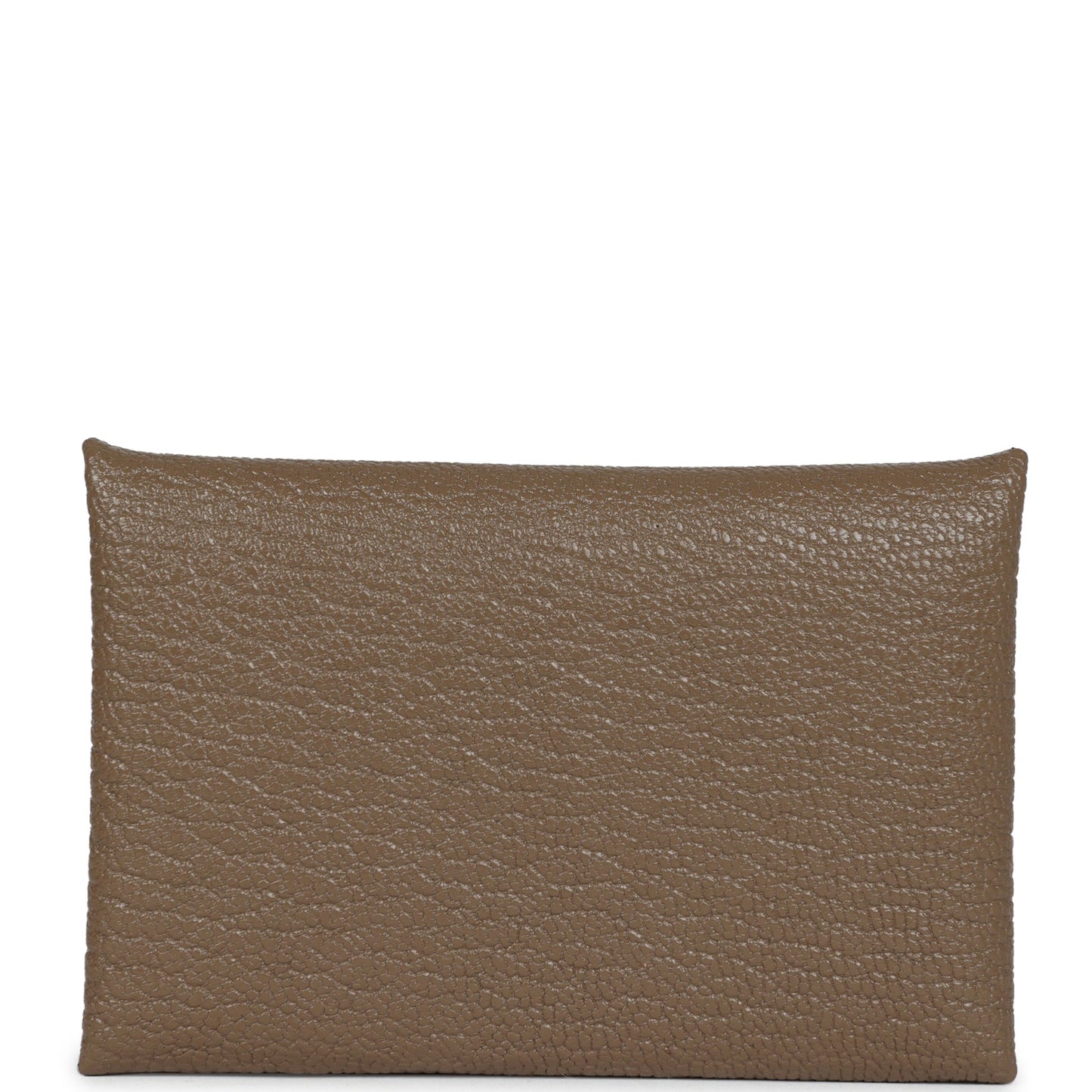 Hermes Calvi Card Holder Etoupe Chevre Palladium Hardware