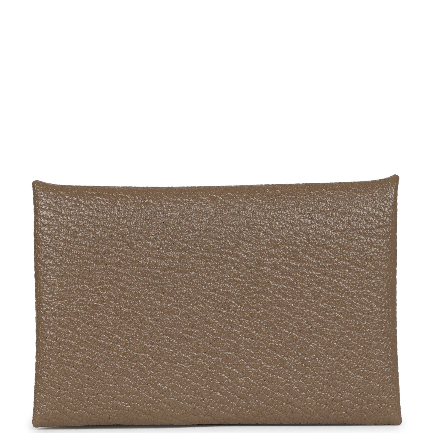 Hermes Calvi Card Holder Etoupe Chevre Palladium Hardware