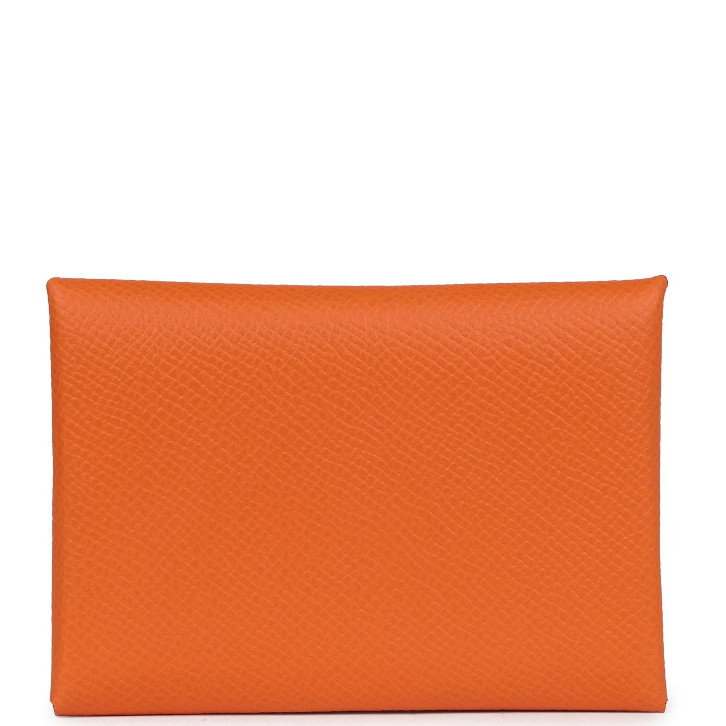 Hermes Calvi Duo Card Holder Orange Verso Epsom Palladium Hardware