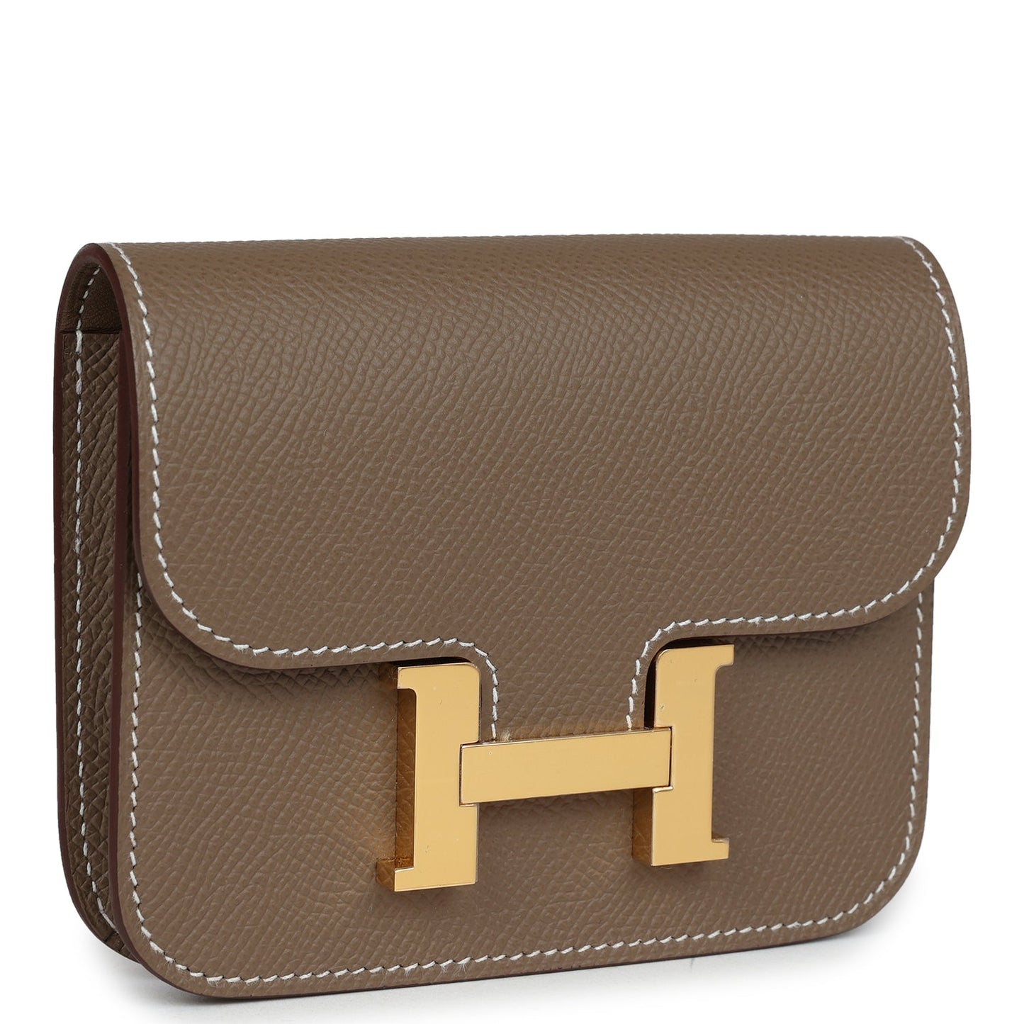 Hermes Constance Slim Wallet Etoupe Epsom Gold Hardware