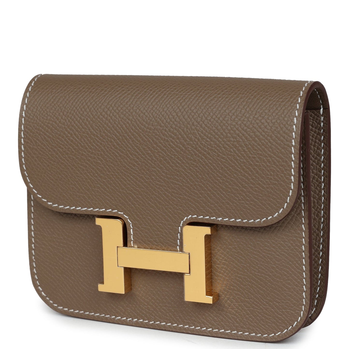 Hermes Constance Slim Wallet Etoupe Epsom Gold Hardware