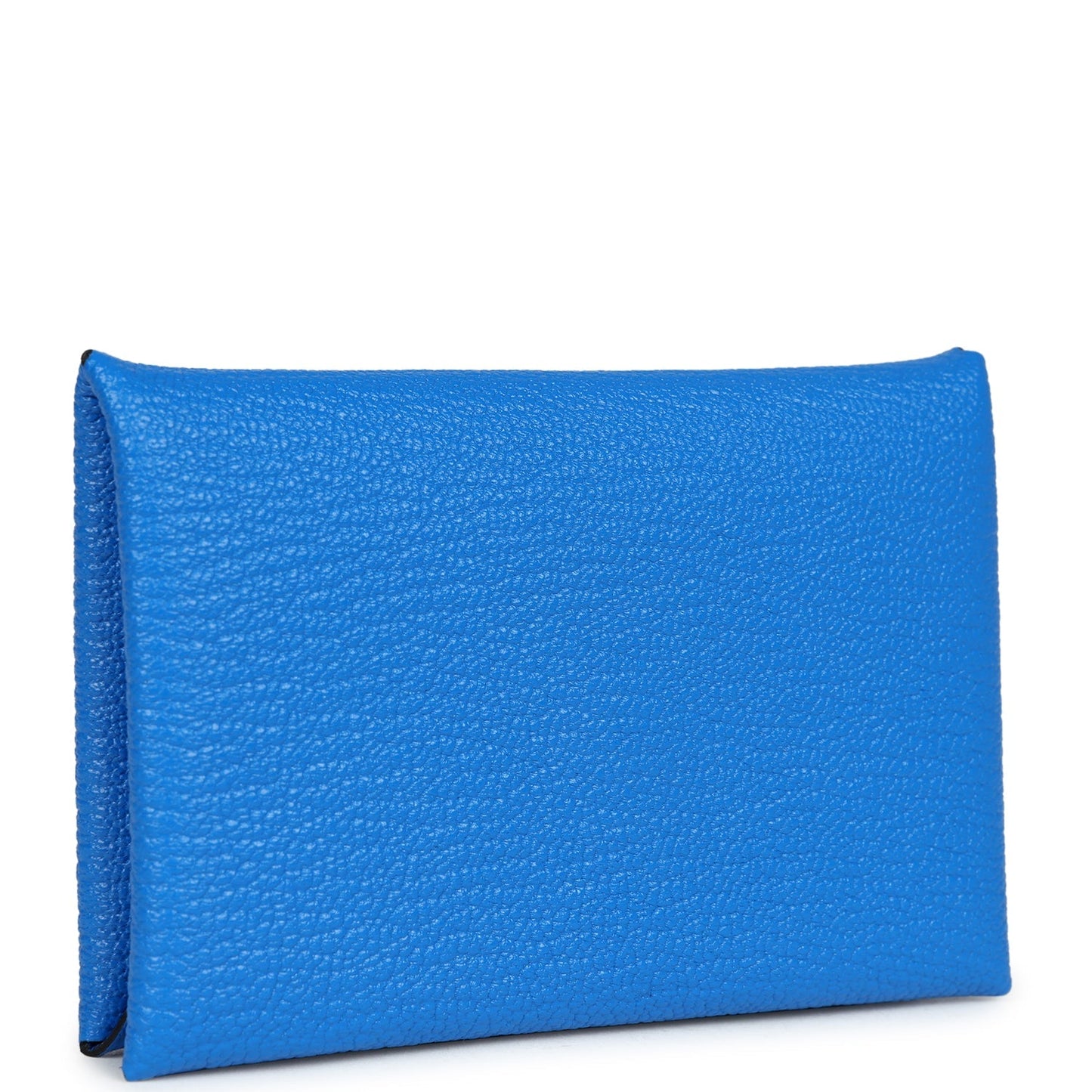 Hermes Calvi Card Holder Bleu Hydra Chevre Palladium Hardware